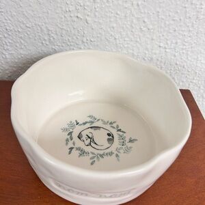 Rae Dunn Nom Nom Ceramic dog food bowl NWOT Cottage Core